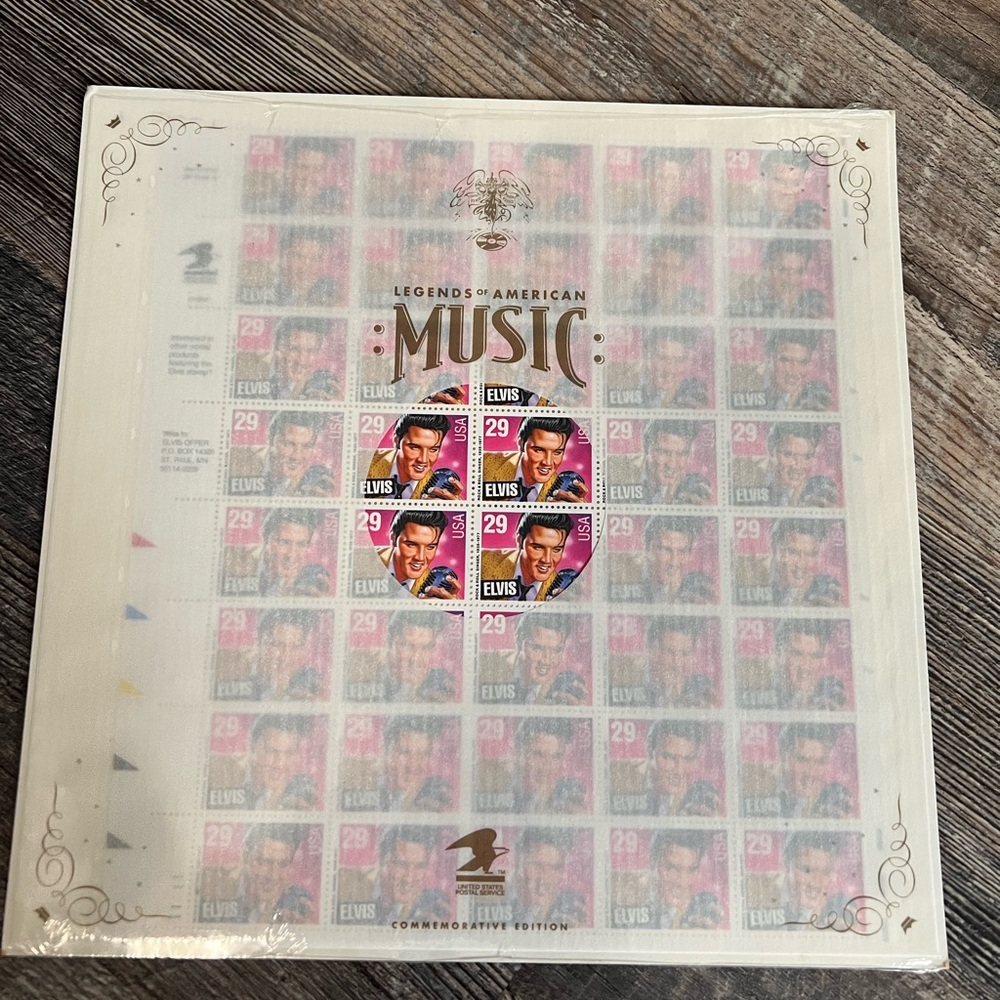 Vintage RARE! Elvis Presley stamp collection in sealed package